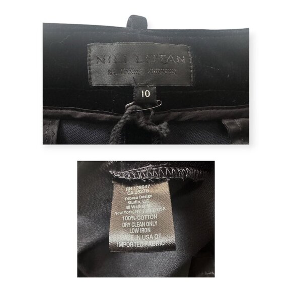 Nili Lotan Derek Velvet Flared Pants, Dark Navy, Made in USA, Size 10, New with - Picture 5 of 15